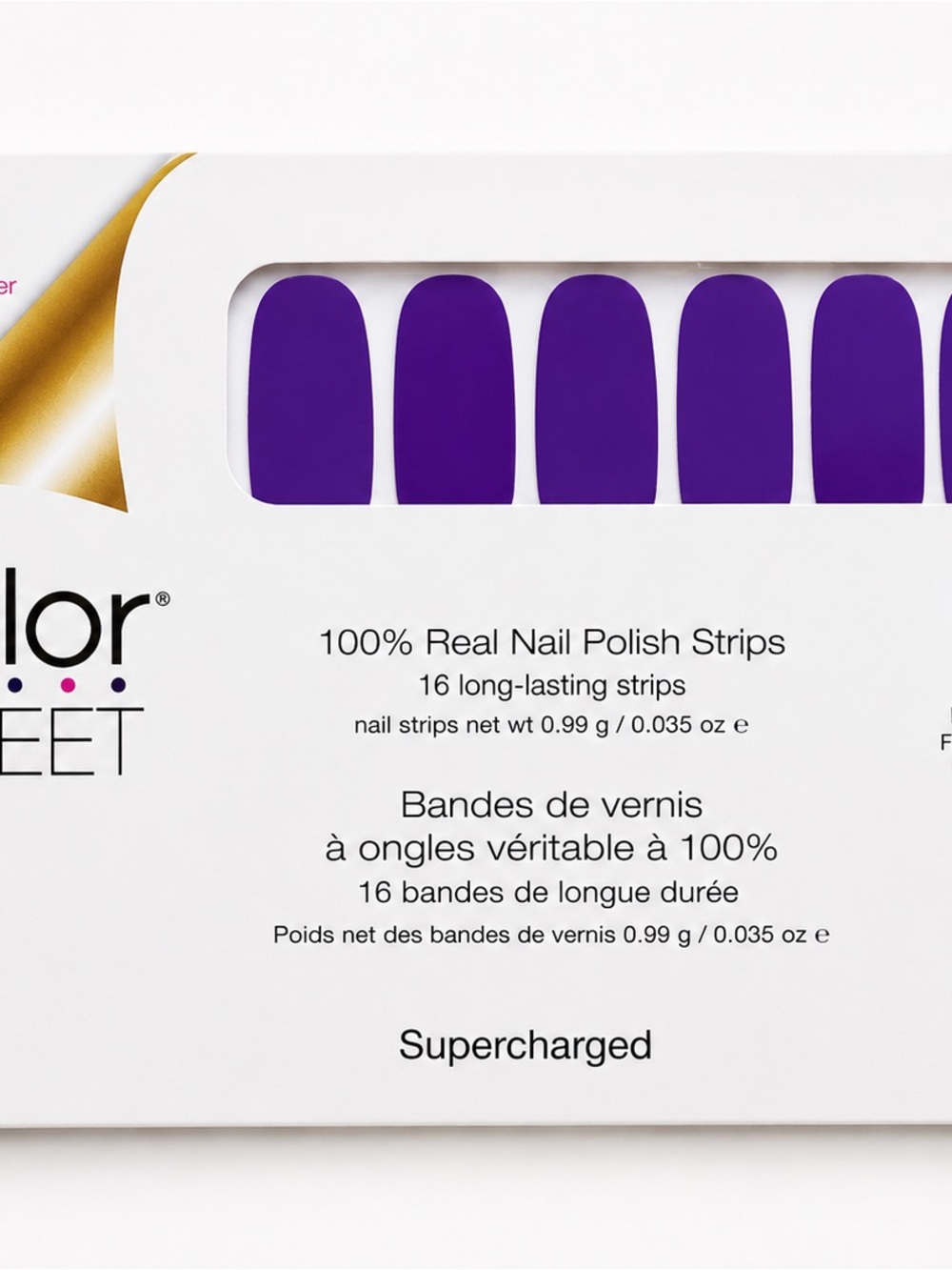 Color Street Supercharged Neon Purple Nail Polish Strips Rare Retired